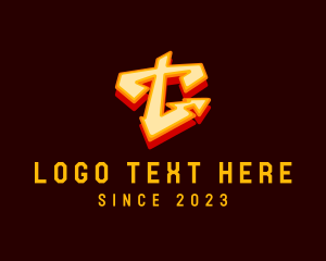 Youthful - Streetwear Graffiti Letter T logo design