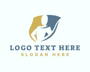 Ngo - Leadership Man Shield logo design