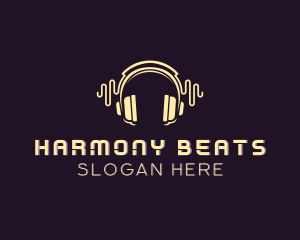 Headphone Music Beat logo design