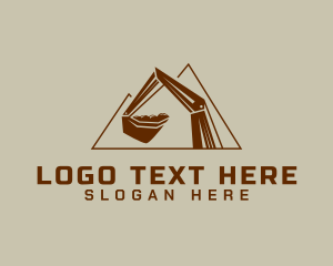 Digger - Excavator Digging Machine logo design