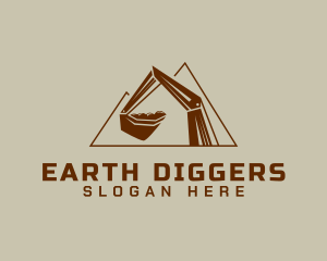 Digging - Excavator Digging Machine logo design