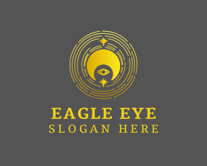 Gold Moon Eye Star logo design