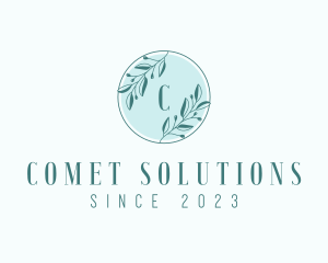 Organic Leaf Wreath logo design