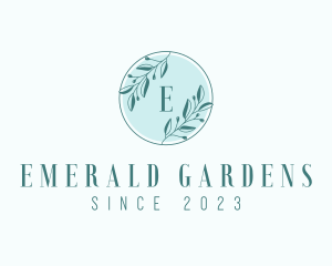 Organic Leaf Wreath logo design