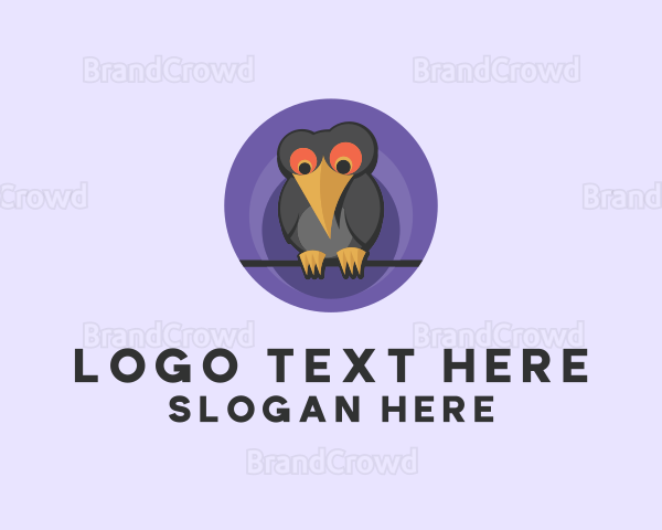 Cartoon Crow Bird Logo