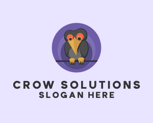 Crow - Cartoon Crow Bird logo design