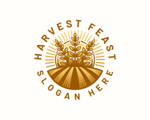 Wheat Agriculture Farming logo design