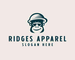 Sunglasses Bowler Hat Monkey logo design