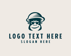 Fashion - Sunglasses Bowler Hat Monkey logo design
