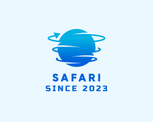 Planet - Gradient Sphere Arrow logo design