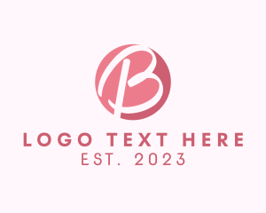 Handwritten Letter B logo design
