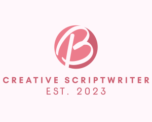 Handwritten Letter B logo design