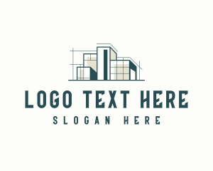 Industrial - Building Blueprint Drafting logo design