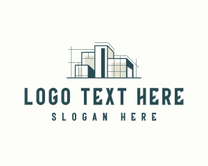 Construction - Building Blueprint Drafting logo design