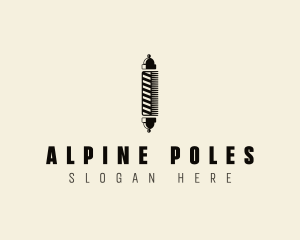 Comb Barber Pole logo design