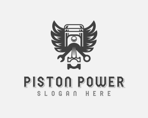 Piston - Piston Wings Automotive logo design