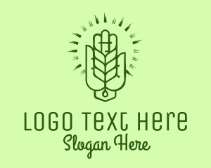 Green Hand Leaf Spa logo design