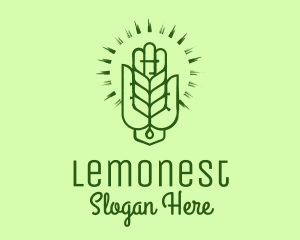 Vegetarian - Green Hand Leaf Spa logo design