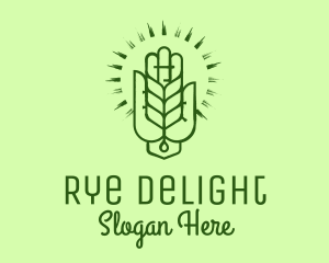 Rye - Green Hand Leaf Spa logo design