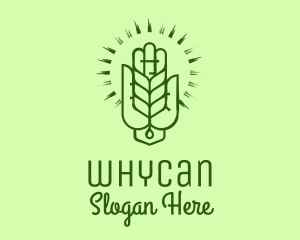 Organic Farm - Green Hand Leaf Spa logo design