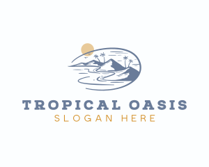 Tropical Mountain Island logo design