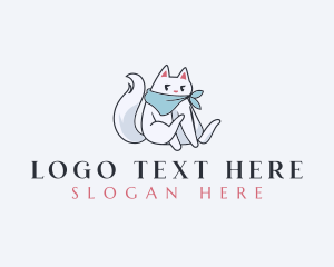 Bandana - Cute Pet Cat logo design