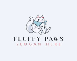 Fluffy - Cute Pet Cat logo design