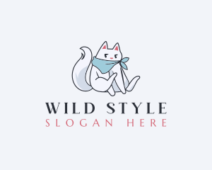 Bandana - Cute Pet Cat logo design