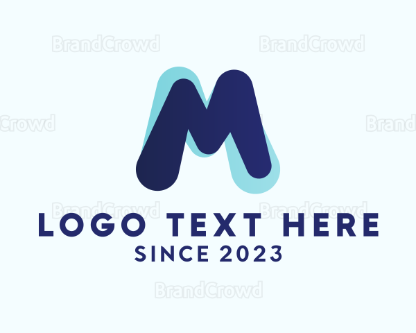 Blue Modern Letter M Logo