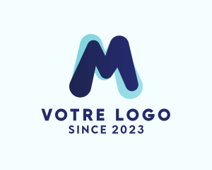Agency - Blue Modern Letter M logo design