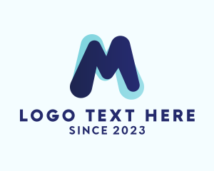 Digital - Blue Modern Letter M logo design