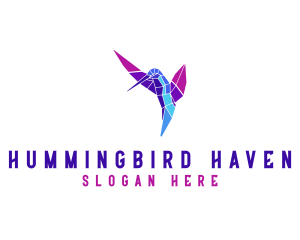 Hummingbird Mosaic Animal logo design