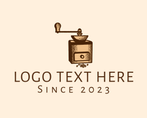 Antique - Coffee Grinder Barista logo design