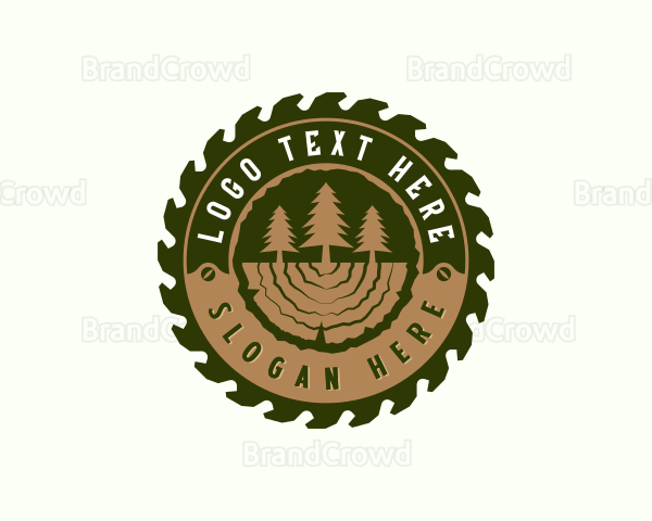 Pine Tree Logging Carpentry Logo