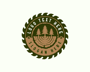 Construction - Pine Tree Logging Carpentry logo design