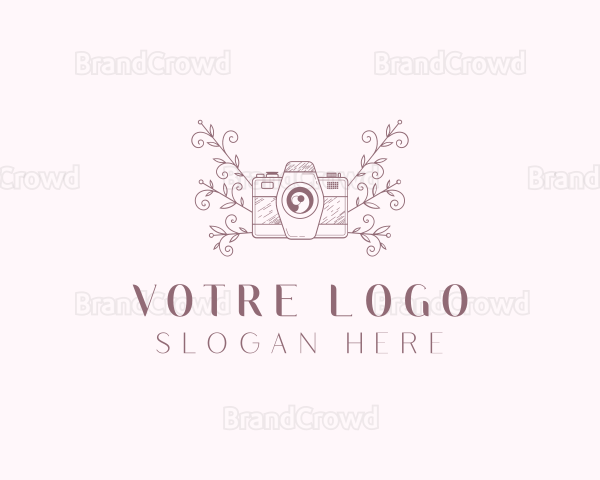 Floral Camera Photographer Logo