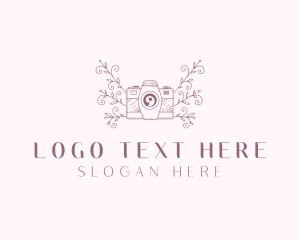 Floral Camera Photographer Logo