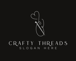 Heart Thread Needle logo design