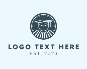 Online Class - College Graduation Patch logo design