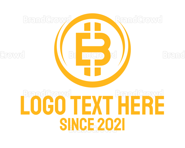 Golden Bitcoin Letter B Logo | BrandCrowd Logo Maker