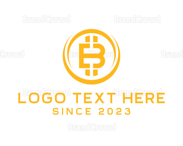 Golden Bitcoin Letter B Logo