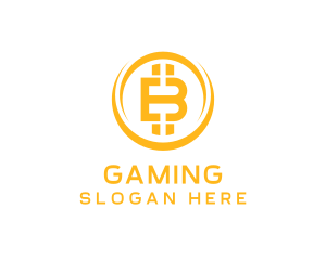 Golden Bitcoin Letter B Logo