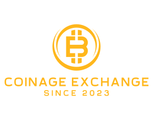 Coinage - Golden Bitcoin Letter B logo design