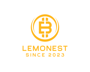 Economic - Golden Bitcoin Letter B logo design