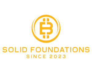 Gold Mine - Golden Bitcoin Letter B logo design