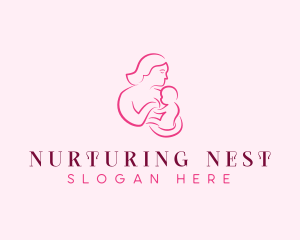 Mother Baby Breastfeed logo design