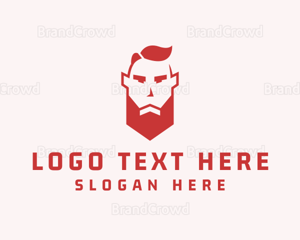 Beard Man Character Logo