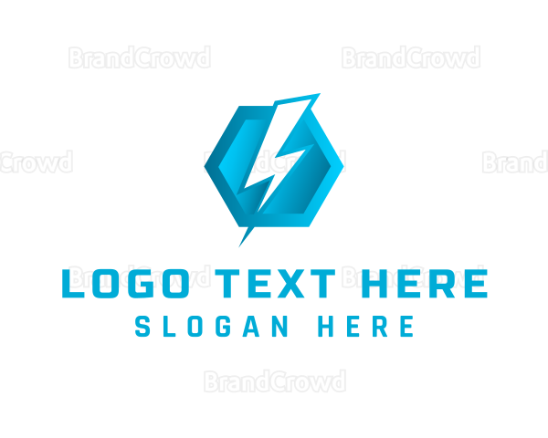 Blue Hexagon Thunderbolt Logo