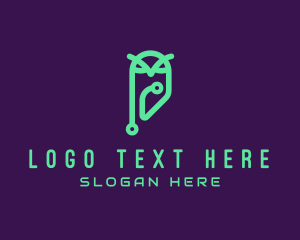 Digital Marketing - Green Tech Owl logo design