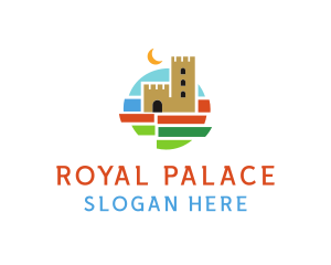 Palace - Moon Castle Landscape logo design